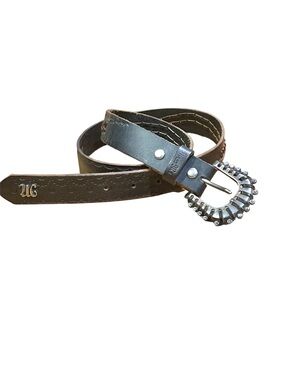 Miss Me Brownish/black Leather Belt - M